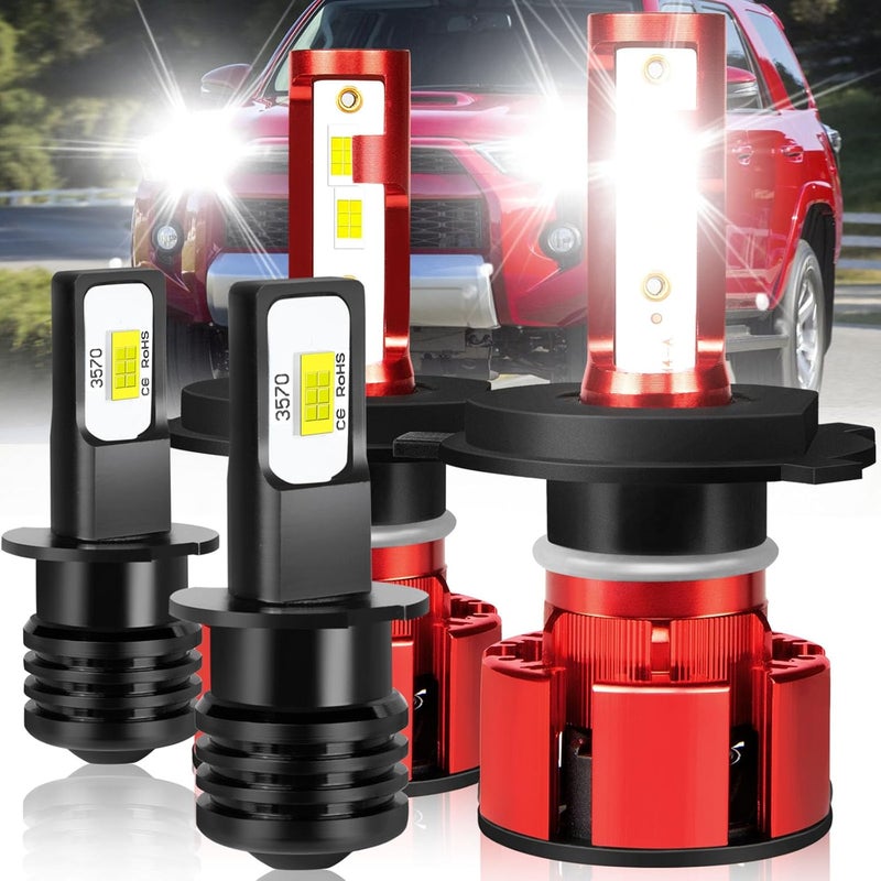 LTZXAP For Toyota 4Runner 1999-2002 Light Bulbs, 800% Brightness Hi and Lo Beam+Fog Light Bulbs, 6500K White, 36000LM Super Bright, IP68 Waterproof, Superfocused Beam Mode, 4PCS - Image 1
